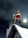 SantaÃ¢â¬â¢s helper takes a break Royalty Free Stock Photo